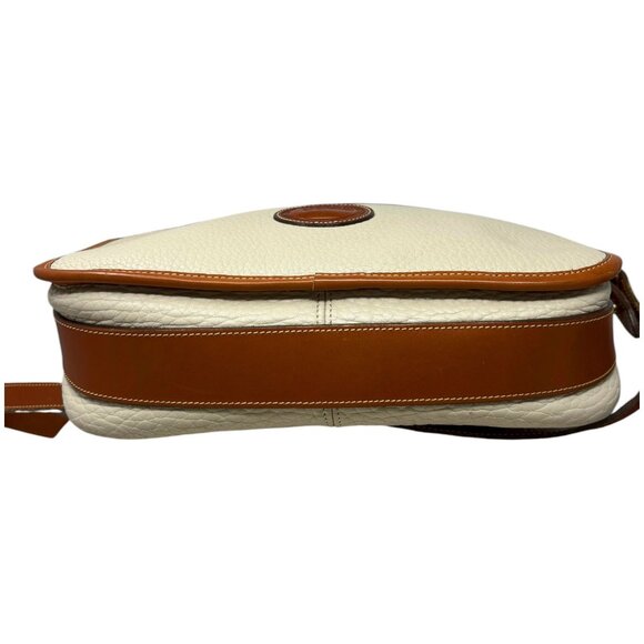 Vintage Dooney & Bourke Cream British Tan AWL Equestrian Crossbody Saddle Bag - Picture 12 of 14